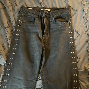 Levi’s black studded mile high super skinny jeans